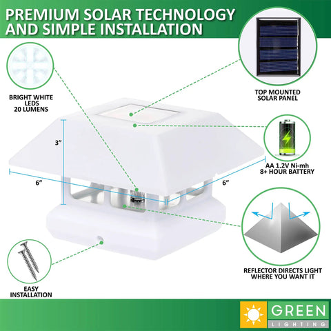 Solar Post Cap Lights For 4x4 Posts 8 Pack Bright LED Outdoor Post Lights with premium solar technology and easy installation.