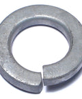 Three Quarter Inch Lock Washers, Medium Split, Hot Dip Galvanized Steel Lock Washer Set Of 10 For Nuts And Bolts, close view