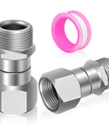 2 Pack M22 to 14mm Pressure Washer Swivel Fittings, Anti Twist Connector Joint, 360 Degree Kink Free Swivel for Gun and Hose, Stainless Steel, Handles Up To 5000 PSI with sealing rings