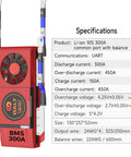 Kickass 10S 36V Smart BMS With Bluetooth Wireless Control And 300 Amp Continuous Rating For Lithium Ion 18650 Battery Packs specifications and details.