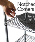 Hand fitting Heavy Duty Anti Slip Shelf Liner Set For Wire Shelving, 4 Pack, 18 By 48 Inches, Black Diamond Pattern, Grippy