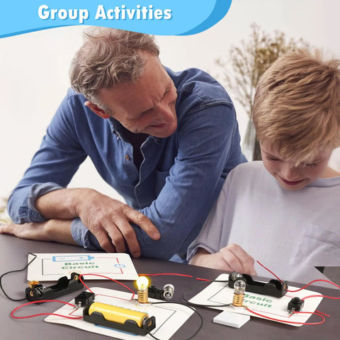 Kid Friendly 12 Pack Electric Circuit Kits For Kids 8 Plus Hands On STEM Projects with light bulbs and battery holders