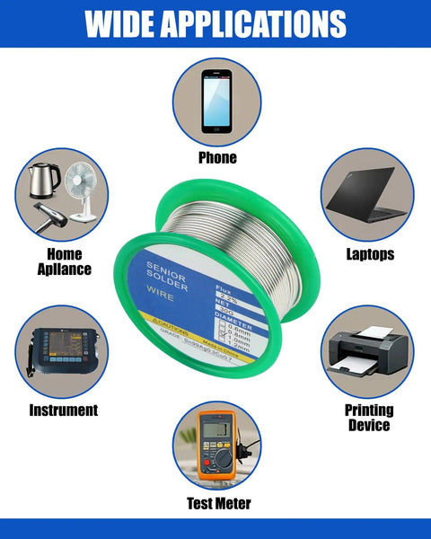 Wide applications of lead free rosin core solder wire 1mm Sn99 Ag0.3 Cu0.7 30g with electronics around the spool