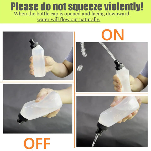 Demonstration of the Two Pack 6oz Running Water Bottles for Hydration Belts With Leak Proof Sip Lids