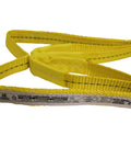 1 Inch by 4 Foot Flat Loop Eye to Eye Lifting Sling with Protective Sleeve in Yellow Polyester Webbing