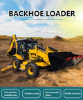 All In One Backhoe Loader With Multi Functional Cab And Excavator Attachments For Digging And Demolition Workhorse Earth Moving Machine For Construction And Landscaping Projects on a dirt field