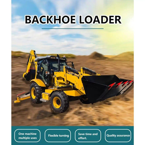 All In One Backhoe Loader With Multi Functional Cab And Excavator Attachments For Digging And Demolition Workhorse Earth Moving Machine For Construction And Landscaping Projects on a dirt field