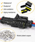 372Pcs Waterproof Automotive Electrical Connectors Kit With 1 To 6 Pin Quick Connect Disconnect Terminals Silicone Seals 18 Sets close-up