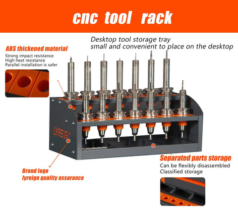 Cat 50 CNC Tool Cart With Desktop Tool Holder, 2 Layer Steel CNC Tool Cabinet showing multiple tool holders and compact design.
