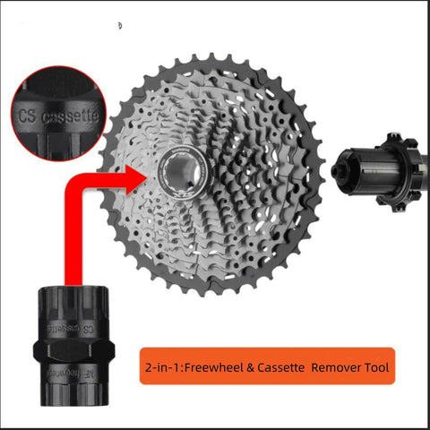 2 In 1 Speed Cassette Lockring Tool For Bike Cassette And Freewheel Removal Beefy Steel Construction Precise Fit All In One