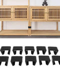 Outdoor Furniture Clips Set ABS Sofa Fastener Clamps For Garden Sectional Couches And Chairs Easy Tool Free Install Prevents Movement Durable Weather Resistant Connection For Stable All Day Use shown with shelving unit
