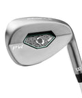 Women's Complete Golf Set With Lightweight Graphite Shafts Right Hand Regular Size Cart Included Soft All Weather Grips High Lofted Driver For Distance Big Sweet Spot Swing Speed Tuned Perimeter Weighted 431 Stainless Irons Putter, close-up of iron head design