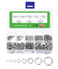 Split Lock Washer Kit For Screws M2 M2.5 M3 M4 M5 M6 M8 M10, 420 Pcs Stainless Steel 304 Washers in storage case