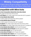 Compatibility chart for Lift Belt Replacement Kit For Ulterra Trolling Motors, listing compatible Minn Kota models and years.