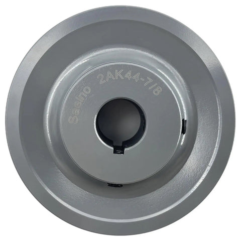 Double Groove V Belt Pulley 4.25 Inch Outer Diameter 0.875 Inch Bore Cast Iron Sheave For A AX 3L 4L V Belts, front view