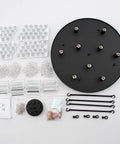 Assembly components of Black 9 Light Crystal Chandelier Modern Semi Flush Ceiling Light Fixture for various spaces