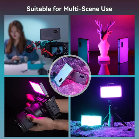 RGB Video Light P96L Portable Metal LED Camera Light 2500 To 8000K Color Temperature 21 Effects CRI 96 Plus OLED Display use