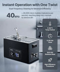 Pro Grade 30 Liter Ultrasonic Cleaner With 40 Khz Waves And Degassing Mode, stainless steel unit with digital controls and wrench inside.