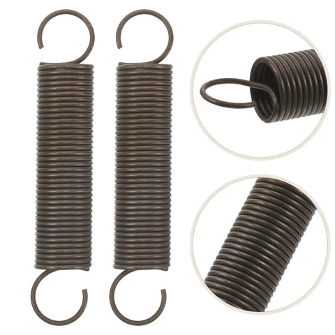 Heavy Duty Two Pack Hook Extension Springs For Recliner Chair Repair Solid Black Steel DIY Furniture Fix close-up view of springs