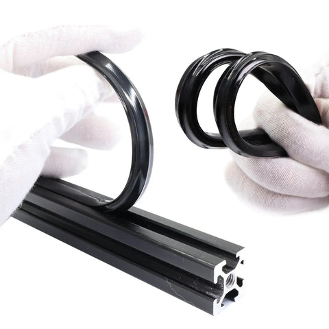 Tight Fitting Aluminum Extrusion T Slot Covers And Slick Seal Strips For 3030 1515 4040 Profiles Fits 8mm T Slot or V Groove close-up with hands