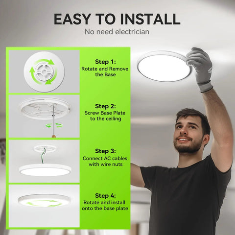 Ultra Thin 4 Pack 9 Inch LED Ceiling Light 2800 Lumen Flush Mount Daylight 5000K Surface Mount For Bedroom Living Room Dining Room Garage Office Bright As Heck For Kitchens And Hallways