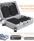 Four Pack Compression Packing Cubes For Travel Lightweight Expandable Luggage Organizers Space Saver For Carry On Suitcases