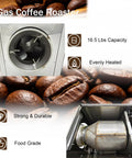 Heavy Duty Commercial Gas Coffee Roaster For Beans Nuts And Seeds Featuring Precise Temperature Control, 16.5 lbs capacity and durable design.