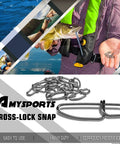 AMYSPORTS cross-lock fishing snaps and swivels set, stainless steel, 100 pcs, 35 lb, black nickel finish