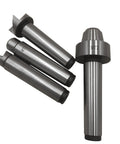 Heavy Duty MT2 Morse Taper Live Center And Drive Set For Wood Lathes includes four precision tips made of durable steel.
