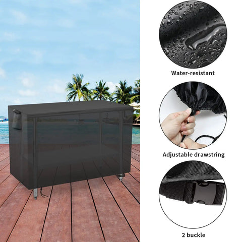 Outdoor Prep Table Cover 48 Inch Waterproof UV Resistant Fadeproof Patio Table Shield with features for stainless steel grills.
