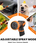 Retractable Garden Hose Reel With Auto Rewind Wall Mount 100 Feet Hose Plus 5 Foot Lead Any Length Lock Hybrid Hose For Easy Watering No Tangles No Fuss Rewind And Smooth Storage, 9 spray modes