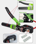 Heavy Duty Hydraulic Wire Rope Crimping Tool for Stainless Steel Cable 1/8 In and 3/16 In 8 Ton Hand Crimper With Swaging Tool Cable Cutter for Railing Fittings Cuts Up To 5/32 In Cable featuring non-slip handle and durable crimp dies
