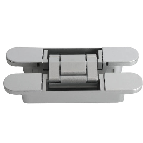 Heavy Duty Hidden Door Hinges Silver 4 Pack 6 Inch Concealed Cabinet Hardware seamless view of hinge from above.