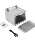 8 Tray Electric Food Dehydrator With 400W Power, 0-12 Hour Timer And 86 To 194 F Temperature Control, components shown
