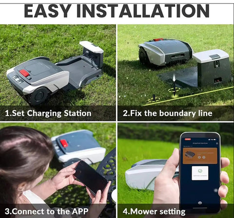 Easy installation steps for Ultra Quiet Robotic Lawn Mower With Bluetooth App For Hands Free Lawn Care Automating Up To 1500 Square Meters