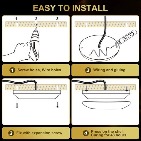 Installation guide for 2 In 1 LED Marine Courtesy Light For Boat Interior With 2.8 Inch Ceiling Light And 11 LEDs, IP67 waterproof.