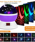Star Projector Night Light for Kids Bedroom Ceiling With Timer, showing colorful galaxy projections and control panel.