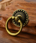 Set Of 6 Vintage Bronze Drop Ring Knobs For Dresser Drawers And Cabinets With Screws Antique Single Hole Decorative Hardware