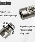 Two Pack 1/2 Inch Hose Reel Swivel Fittings Replacement Made From Ni Al Nickel Aluminum Alloy Durable Metal Corrosion And Rust Resistant Heavy Duty Design For Easy Replacement On Hose Reels And Reel Systems, nickel-plated swivel fitting close-up