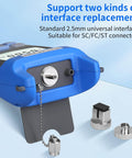 Pro Grade Rechargeable Fiber Optic Light Source And Power Meter For Single Mode Testing With SC FC ST LC Interfaces, blue device