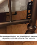 Close-up of Heavy Duty Adjustable Metal Bed Frame Footboard Extension Brackets Set Of Two securely mounted, fitting twin to king.