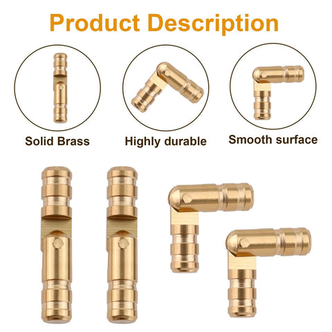 25 Pieces Brass Barrel Hinges For Wooden Boxes And Jewelry Boxes Concealed Hidden Cylindrical Hinges 2x0.4 Cm Durable