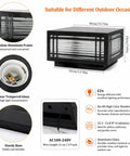 Top Notch Hardwired Outdoor Post Lights Big 15.75 Inch Column Fixture With Cozy 3000K Bulbs showing premium aluminum frame and clear glass.
