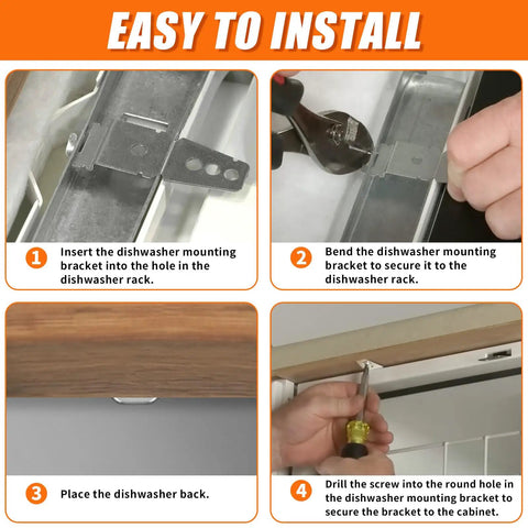Steps to install Two Pack Dishwasher Mounting Brackets With Screws For Under Counter Install Replaces 8269145 WP8269145VP Clips