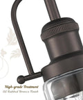 Detailed view of Farmhouse Semi Flush Ceiling Light With Slick Oil Rubbed Bronze Finish And Clear Glass Shade For Kitchen And Bedroom Vintage Rustic Industrial Style 11 Inch Flush Mount Fixture.