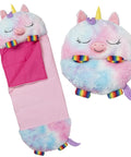 Rainbow Unicorn 2-In-1 Pillow and Sleep Sack, Cozy Nap Buddy for Travel and Sleepovers, Lightweight 54x20 Play Pillow
