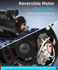 3HP Air Compressor Electric Motor 230V 17.6 Amps 56 Frame 3450 RPM 5 By 8 Keyed Shaft Reversible CW CCW Wiring Detail