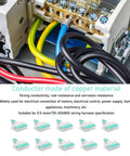 Ten Pack Lever Wire Connectors One In Four Out Copper Quick Push In Electrical Connectors installed with colored wires