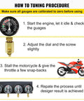 Universal Vacuum Carburetor Synchronization Balancer Gauge Kit For Motorcycles And Auto Vacuum Systems Easy Install Carb Synchronizer Tool For 2 To 4 Carb Setups Compatible With Most Bikes And Cars instructional image with 4-gauge setup