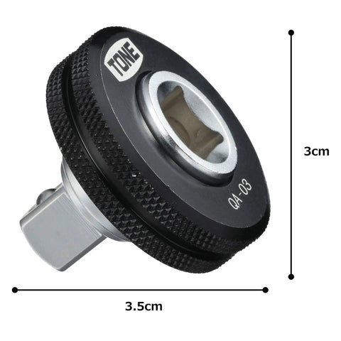 Quick Adapter For Ratchet Handle Three Eighths Inch Drive Angle Black 0.3 Inch Drive Quick Turn Tool knurled grip